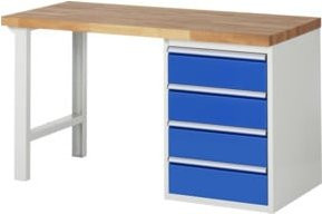 Rau Werkbank 7509A1 mit 4 Schubladen in Braun, B/T/H: 150 x 70 x 89 cm - Bild 1