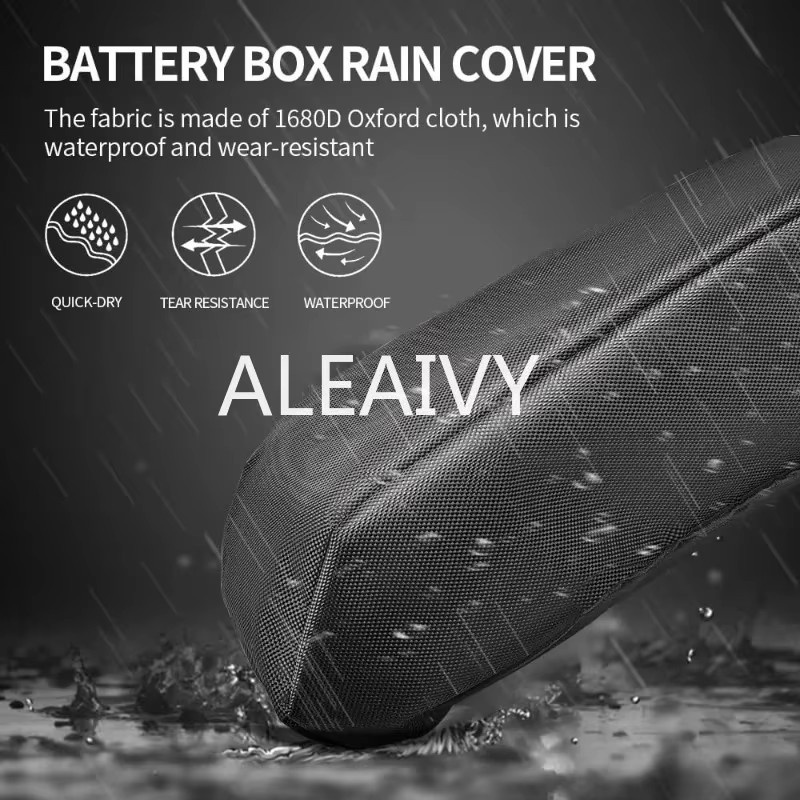 Aleaivy All-in-One E-Bike-Schutz Tasche für Hailong Lithium-Akkus, wasserdicht und staubdicht, Farbe: Schwarz - Bild 3