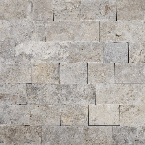 WOHNRAUSCH Wandverblender Mudra Grey aus Travertin in Grau und Beige Braun, 0,5 m² - Bild 1