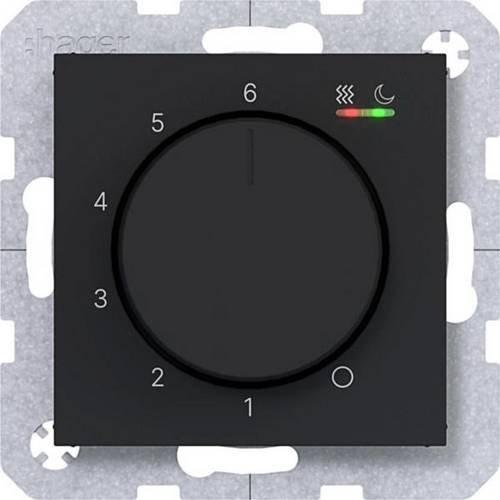 Hager WAN5011BM Temperaturregler in Schwarz - Bild 1