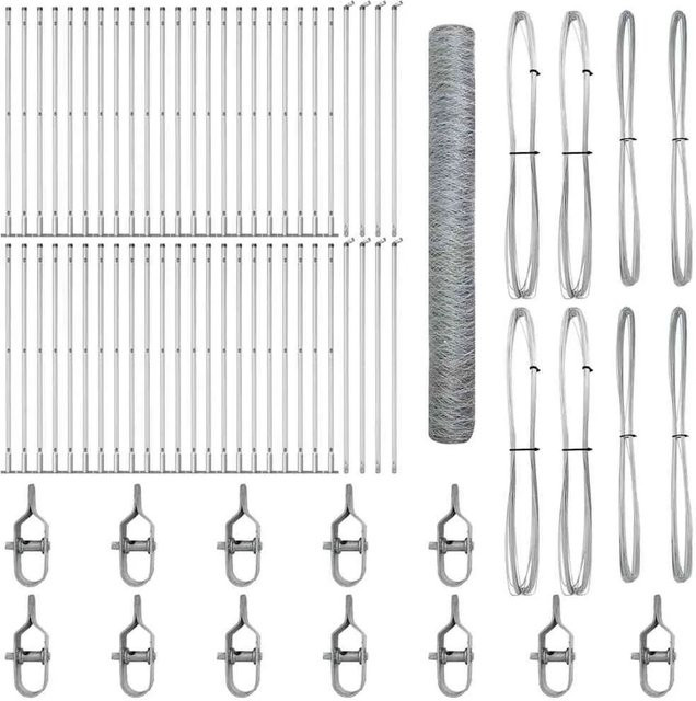 vidaXL Zaunpfosten aus Stahl in Silber, Höhe: 120 cm, Breite: 3,6 cm - Bild 1