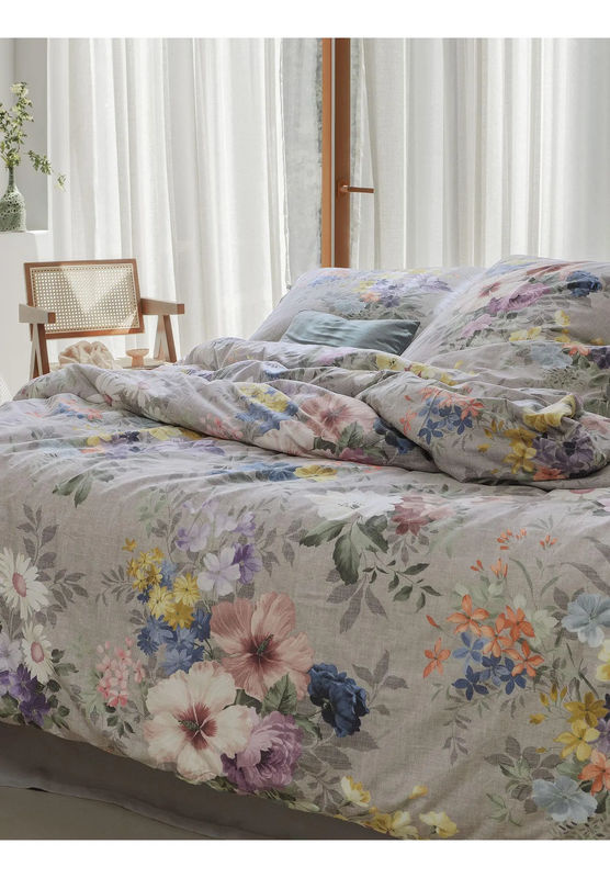 Irisette Wave Mako-Satin Bettwäsche Blüten Sommerwiese Multicolour B/H: 135 x 200 cm mit Kissenbezug 80 x 80 cm - Bild 2