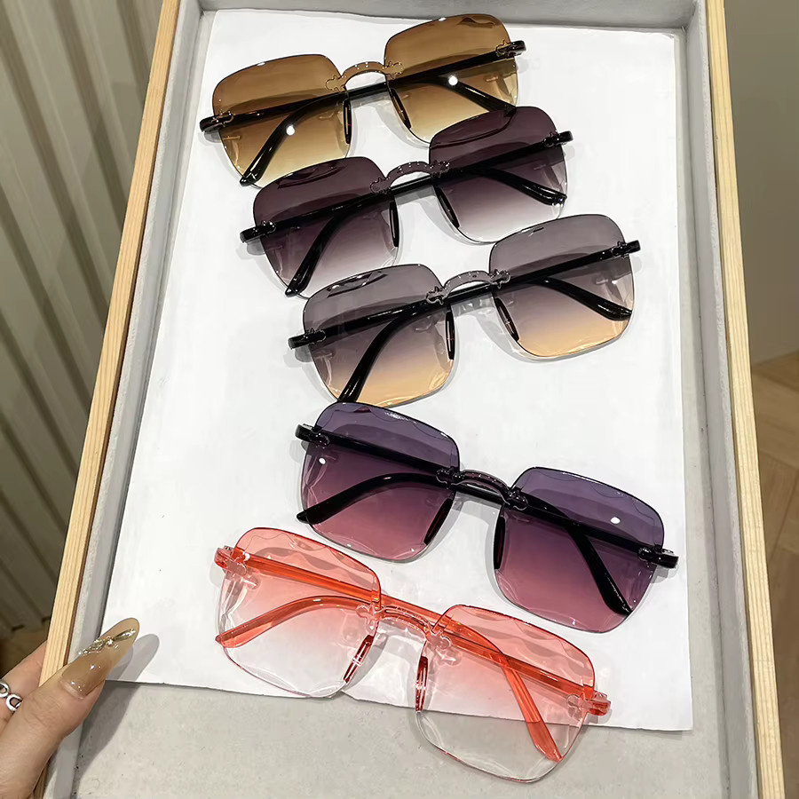 Hindfield Sonnenbrille, quadrat, randlos, Unisex, schwarz, multicolor - Bild 3