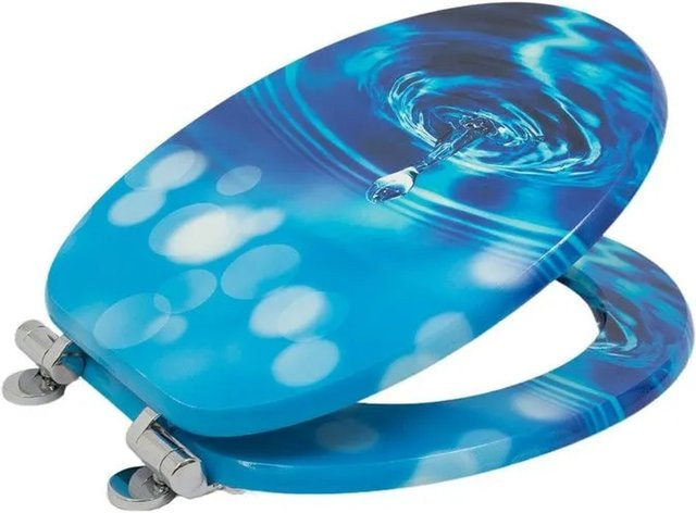 SINOBATH WC Sitz mit Absenkautomatik und Soft-Close, oval, Blau, B: 43,5 cm, T: 37,8 cm, H: 5,0 cm - Bild 1
