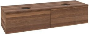 V&B Waschtischunterschrank Antao mit Frontstruktur in Walnut, B/T/H: 160 x 36 x 50 cm - Bild 1