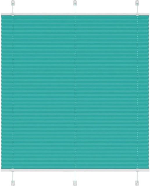 vidaXL Plissee Petrolgrün, semi-transparent, Polyester, B: 120 cm, H: 150 cm - Bild 1