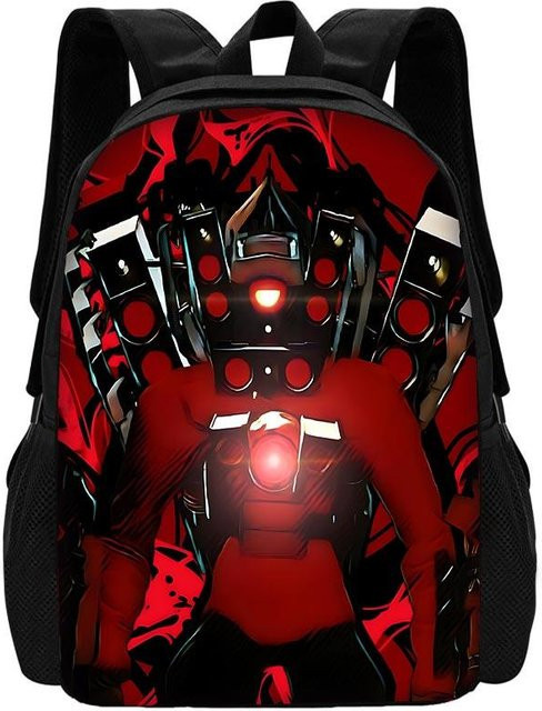 Fancy Style Studio Schulrucksack mit Umhängetasche und Federmäppchen für Kinder in Rot - Bild 1