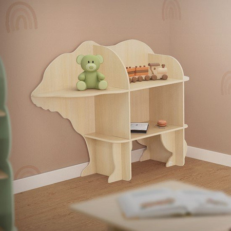 Joyz Kinderregal Bär-Design in Natur mit 2 offenen Regalen, B/T/H: 110 x 32 x 83 cm