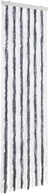 vidaXL Insektenschutz-Vorhang aus Chenille in Grau und Weiß, gestreift, B: 56 cm, H: 200 cm - Bild 1