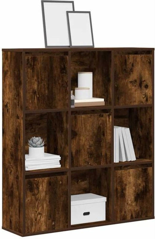 Bücherregal Vidaxl in Räuchereiche Braun aus Holzwerkstoff im Industrial Design, B/T/H: 89 x 24 x 101,5 cm - Bild 1