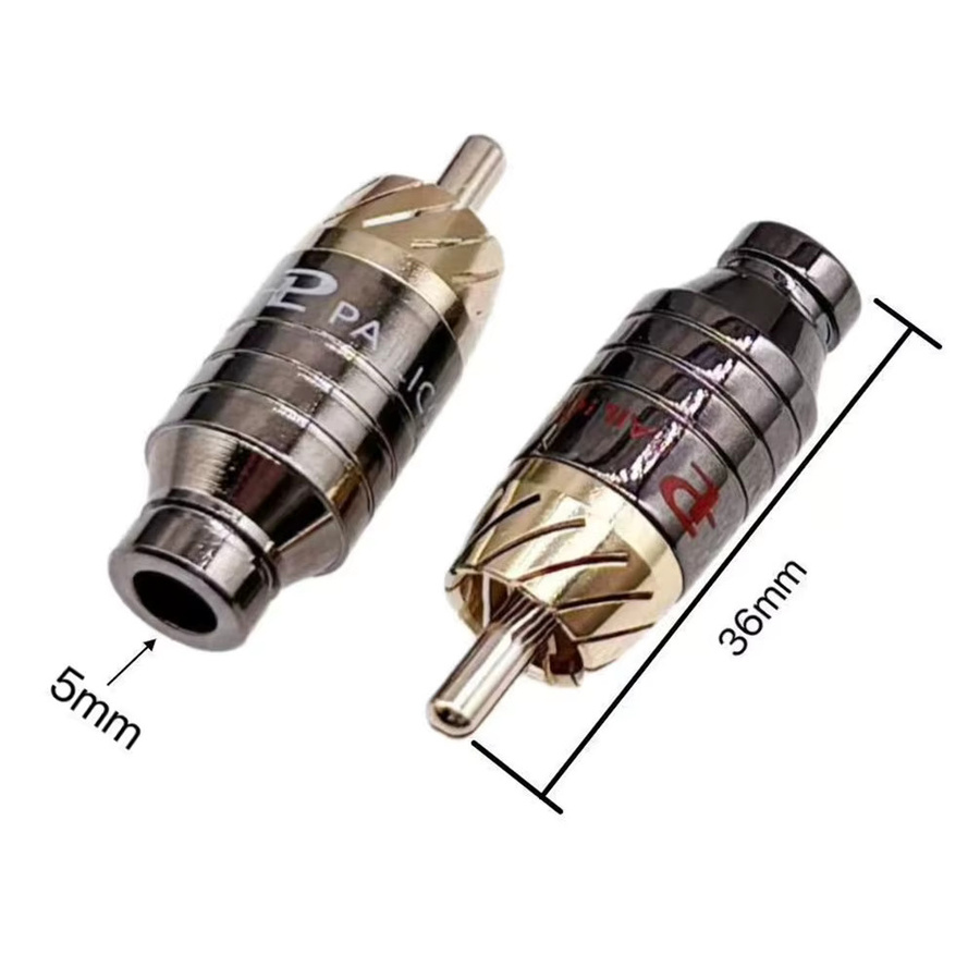 FRHY 2 Stück Vergoldete RCA Lötstecker als Audio-Adapter für Lautsprecher und Hi-Fi-Systeme in Gold - Bild 1