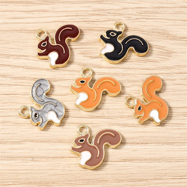 Gritavo Charms, Emaille-Eichhörnchen, Bunt, Unisex, 13 x 31 mm - Bild 1