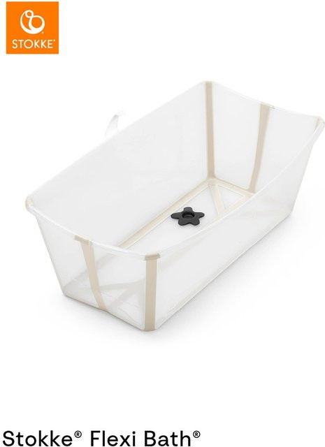 Stokke Flexibath Bundle Badewanne mit Newborn Support und Badewannensitz, Beige, faltbar - Bild 1