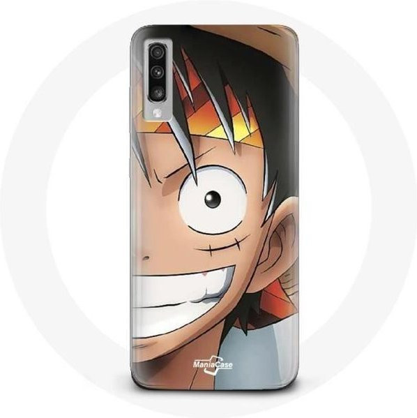 Samsung Galaxy A50 Handyhülle im One Piece Manga Luffy Design in Schwarz und Multicolour - Bild 1