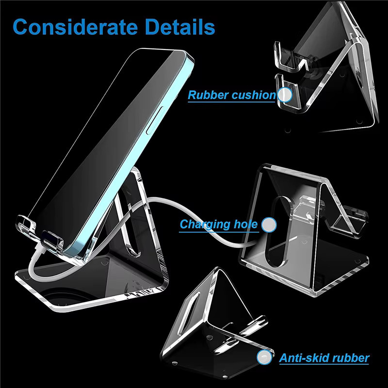 Fomscvka Handyhalter für den Tisch, transparenter Desktop-Ständer für Smartphones - Bild 2