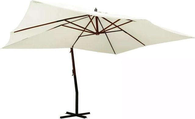 DELUKE Ampelschirm ROOT Rechteckig Weiß mit UV-Schutz, 360 Grad drehbar und kippbar, B/T: 400 x 300 cm - Bild 1