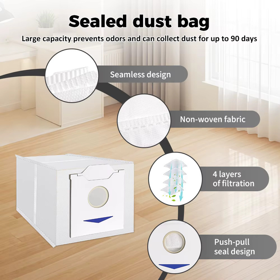 Ecovacs Ersatz Staubbeutel für DEEBOT N30 Pro N30 Omni N30 Pro Omni Roboterstaubsauger, Weiß - Bild 3