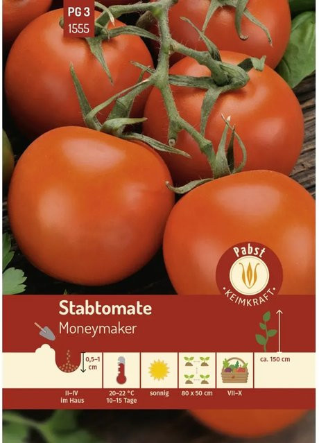 Pabst Keimkraft Stabtomate Moneymaker Saatgut für Freiland und Gewächshaus - Bild 1