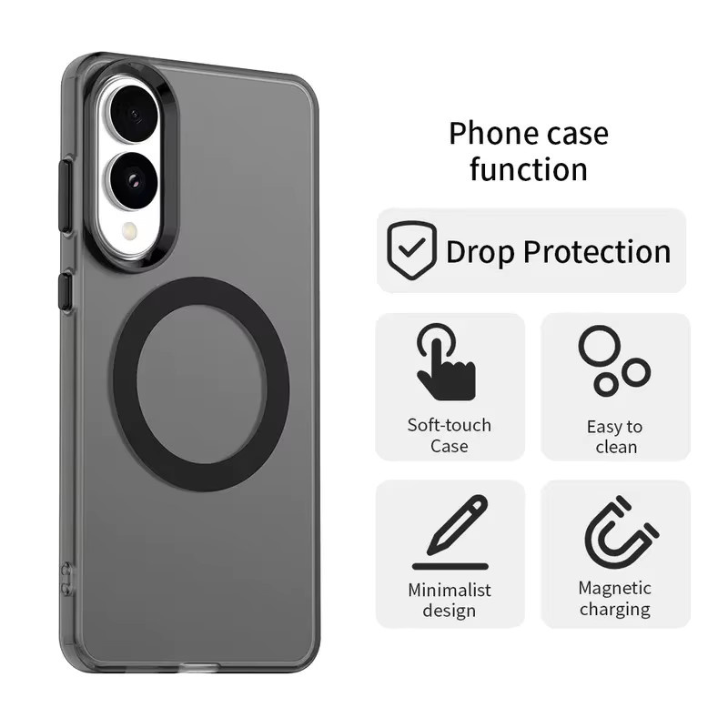 MagSafe kompatible Schutzhülle für Samsung Galaxy S25 S24 S23 Ultra mit magnetischer Halterung in Matt Klar und Transparent - Bild 3
