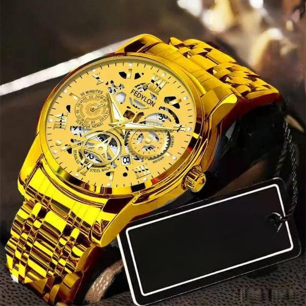 YIRAN Jewelry Armbanduhr Automatik, Edelstahl, Gold, Herren - Bild 1