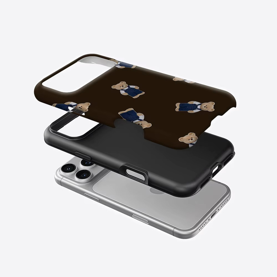Denim Bear robuste doppelschichtige Handyhülle mit Magnetfunktion für iPhone 17 16 15 14 13 Pro Max Plus - Bild 2