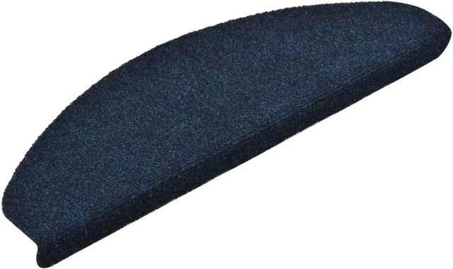 vidaXL Selbstklebende Treppenmatten aus Nadelvlies in Blau, 15 Stück, B: 65 cm, T: 21 cm, H: 4 cm, rutschfest und pflegeleicht - Bild 1