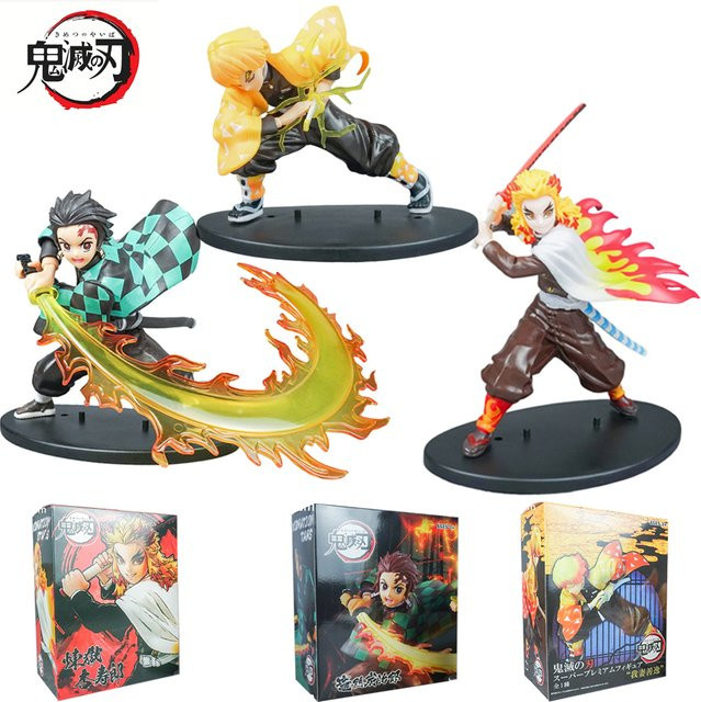 Bandai Demon Slayer Tanjirou Agatsuma Zenitsu Kyoujurou Actionfigur, PVC - Bild 1