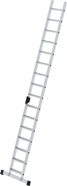 PROREGAL Stufen-Anlegeleiter mit Standard-Traverse, 16 Stufen, Silber - Bild 1