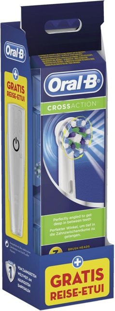 Oral-B CrossAction Aufsteckbürsten, 3er Set mit Reiseetui - Bild 1