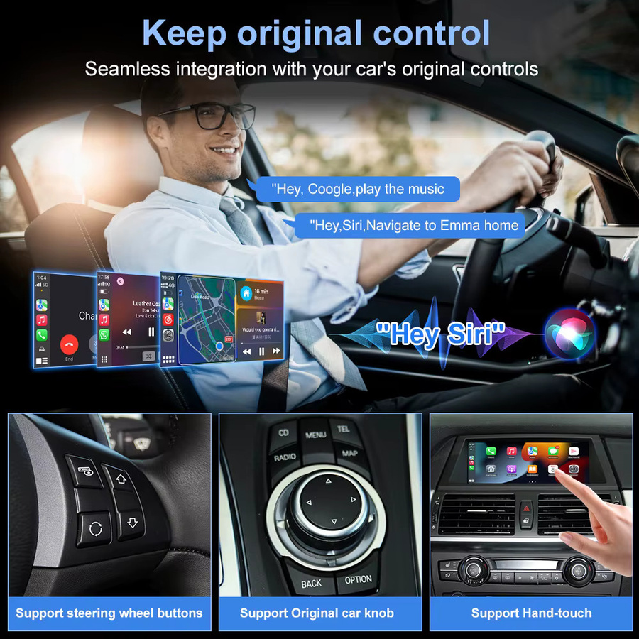 AUTOABC Wireless CarPlay und Android Auto GPS Decoder Modul für BMW 6er Serie F06 F12 F13 G32 (2010-2020) CIC NBT EVO in Schwarz - Bild 5