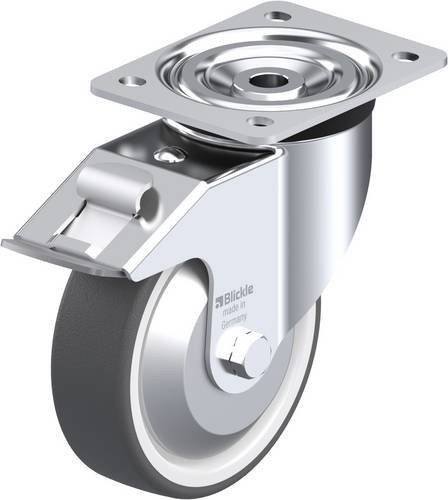 Blickle Lenkrolle L-POTH 150K-FI-FA mit Feststeller, Farbe Silber, Rad-Durchmesser: 150 mm, Tragfähigkeit: 400 kg - Bild 1