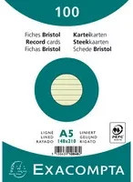 Exacompta Karteikarten DIN A5 liniert in Weiß und Schwarz aus PEFC-zertifiziertem Papier - Bild 1