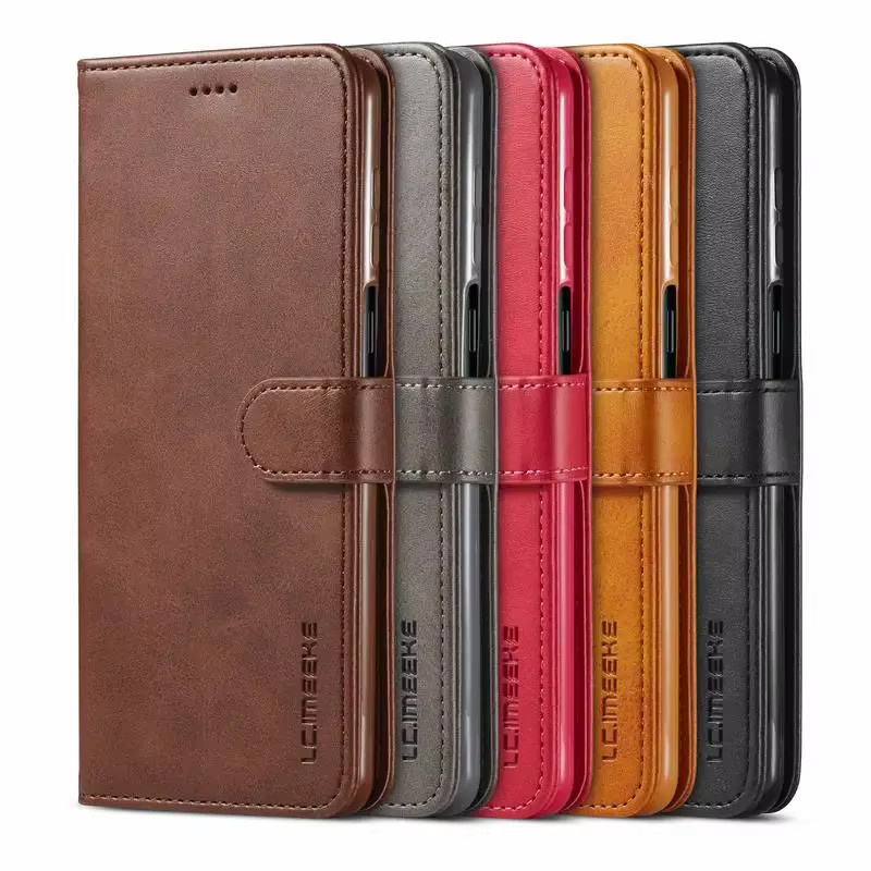 Luxus Leder Brieftasche Magnetische Flip Case für Xiaomi Redmi Note 9 Pro Max und Redmi Note 9s in Braun - Bild 1