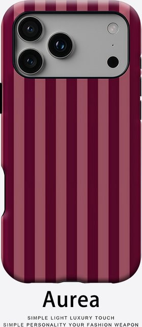 Magnetische iPhone Hülle mit burgunderrotem Rosenstreifen für iPhone 17 16 15 14 13 Pro Max Plus, robuste Ein- und Doppelschicht-Schutzhülle in Rot - Bild 1
