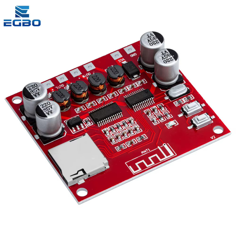 EGBO Digitale Stereo-Leistungsverstärkerplatine XH-A233 mit Bluetooth 4.2 und TF-Karten-Wiedergabe, Rot - Bild 2