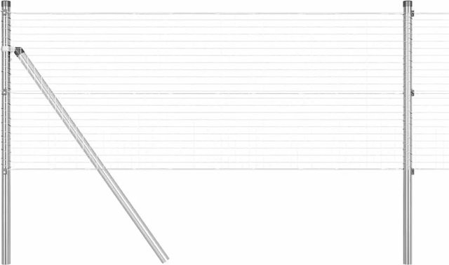 vidaXL Zaunpfosten aus Stahl in Silber, quadratisch, Höhe: 80 cm, Breite: 2,5 cm, Tiefe: 2,5 cm - Bild 1
