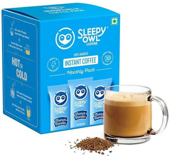 Sleepy Owl Kaffee, Vanille, 100 % Arabica, Beutel, 30 x 2g - Bild 1