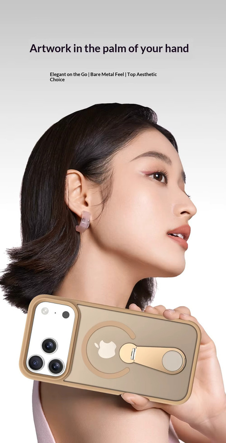 Transparente kabellose Ladehülle für Apple iPhone mit 360 Grad drehbarer Halterung - Bild 3