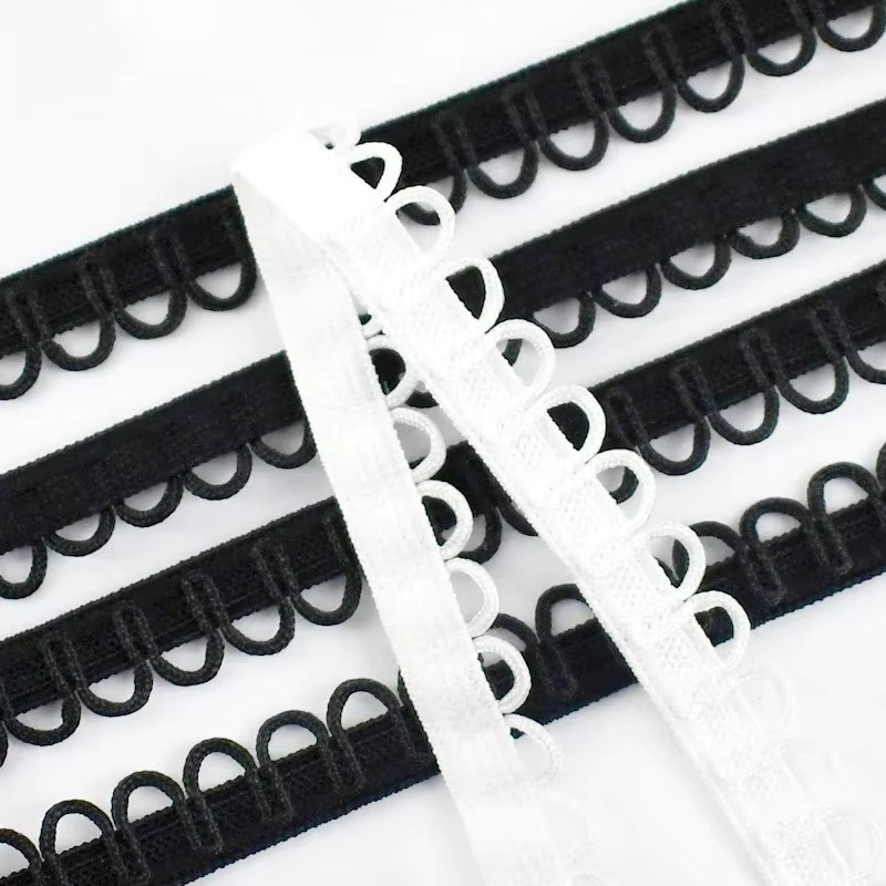 Elastisches Nylonband als U-Wellen-Spitzenborte in Schwarz, 15 mm Breite, für Kleiderdekoration und DIY-Bastelzubehör - Bild 2