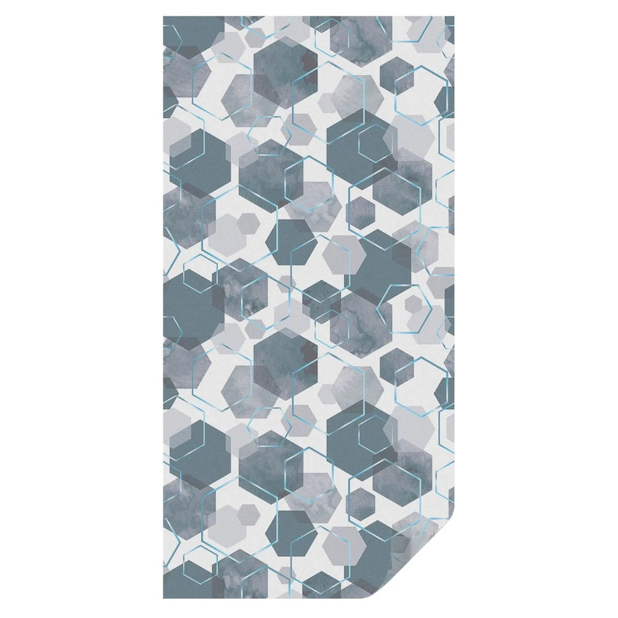 Tulup Buntglasfolie Geometrische Sechsecke in Marine Bunt mit Blickdicht-Effekt, Breite: 50 cm, Höhe: 100 cm - Bild 2