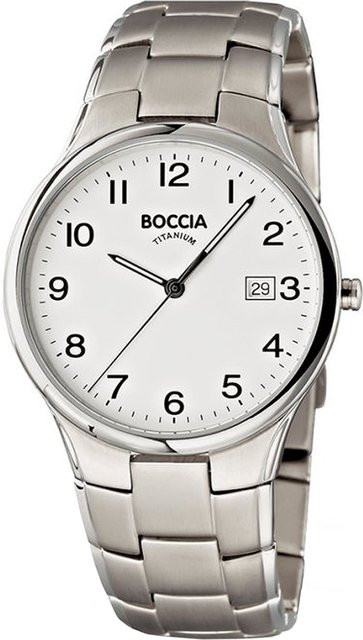 Boccia Herrenuhr, Quarz, Titan, 36 mm, Weiß, 5 ATM - Bild 1