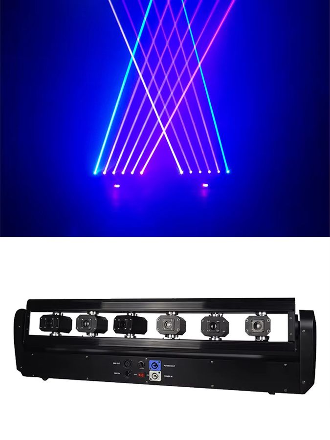 DJ AiK RGB-Laserprojektor-Lichtleiste mit 6 Augen und DMX-Steuerung für DJ, Disco und Bühnenbeleuchtung - Bild 5