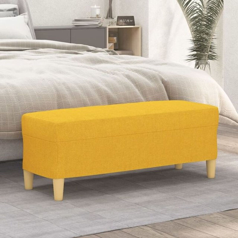 Moderne Sitzbank aus Stoff von Vidaxl in Gelb, B/T/H: 100 x 35 x 41 cm - Bild 1