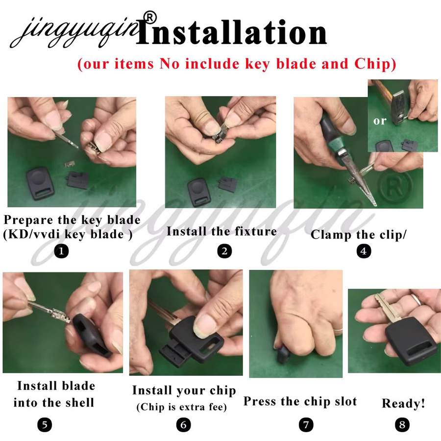 Jingyuqin Universal Transponder Auto Schlüssel Griff Fob Shell Gehäuse in Schwarz für KeyDiy KD Xhorse VVDI JMD Schlüsselklingen - Bild 1
