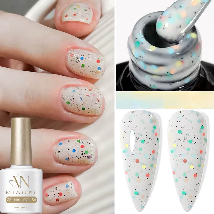 MIANEL NAIL Nagellack Gel, Milchweiß, Schimmernd, 10 ml - Bild 3