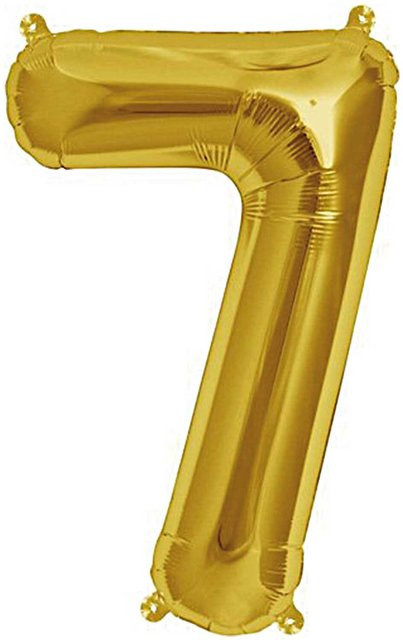 Rico Design Folienballon Zahl 7 in Gold, Höhe: 36 cm - Bild 1