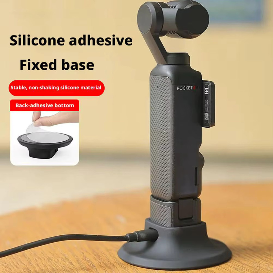 DJI Pocket 4 Silikon-Basis Rutschfester Desktop-Ständer mit Auto-Klebehalterung für deine Kamera - Bild 3