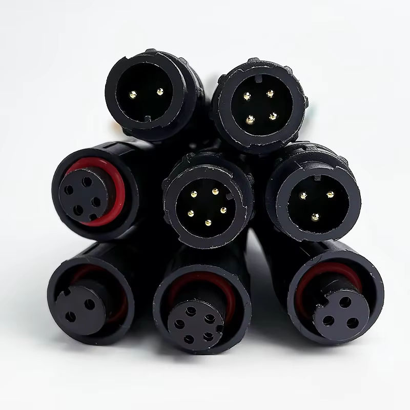 Wasserdichter M12 IP67 Kabelstecker mit Schnellverschluss für LED-Streifen, schwarz, Länge: 20 cm - Bild 2