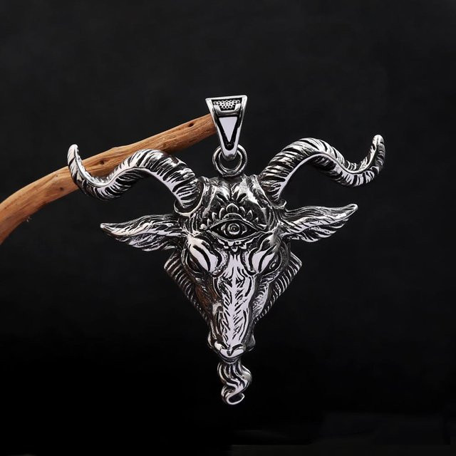 YIRAN Jewelry Anhänger Schwarzer Stierkopf, Edelstahl, Herren - Bild 1