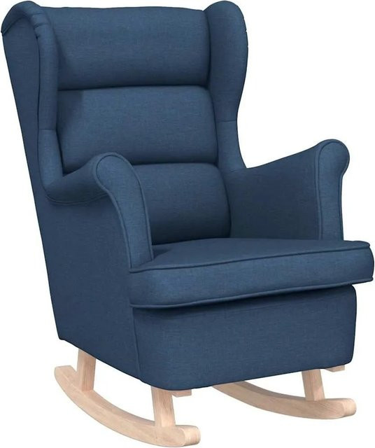 vidaXL Schaukelsessel Blau mit Stoffbezug und Holzrahmen B/T/H: 74 x 90 x 102 cm - Bild 1
